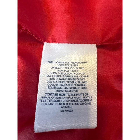 Lands End Red Puffer Vest Women's Size L 14-16 Lightweight Down Fill Warm - Picture 5 of 6